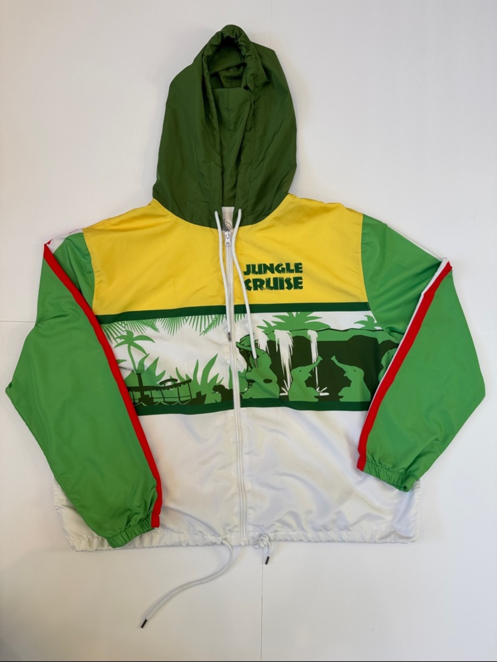 Disney Jungle Cruise Colorblock Hooded Jacket - Green, Yellow, White, Red